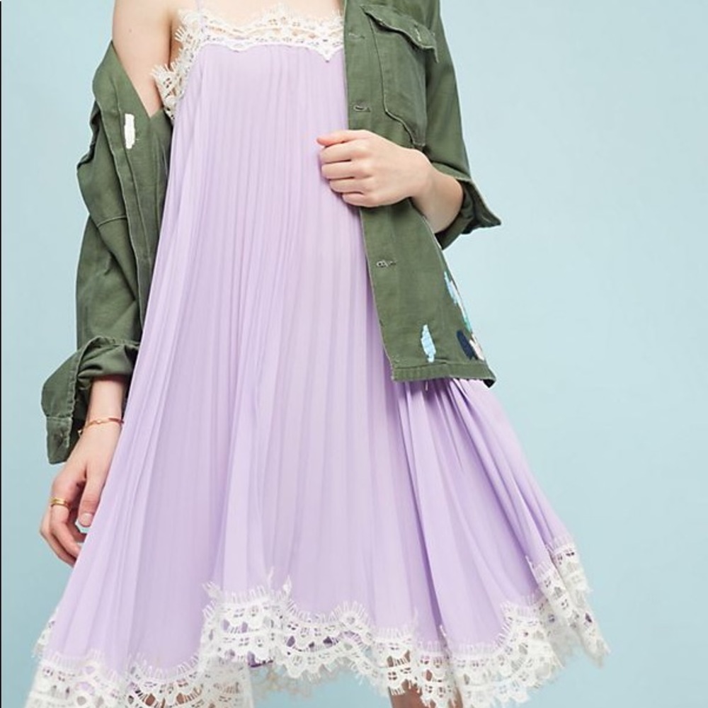 Anthropologie Moulinette Soeurs Pleated Slip Dress